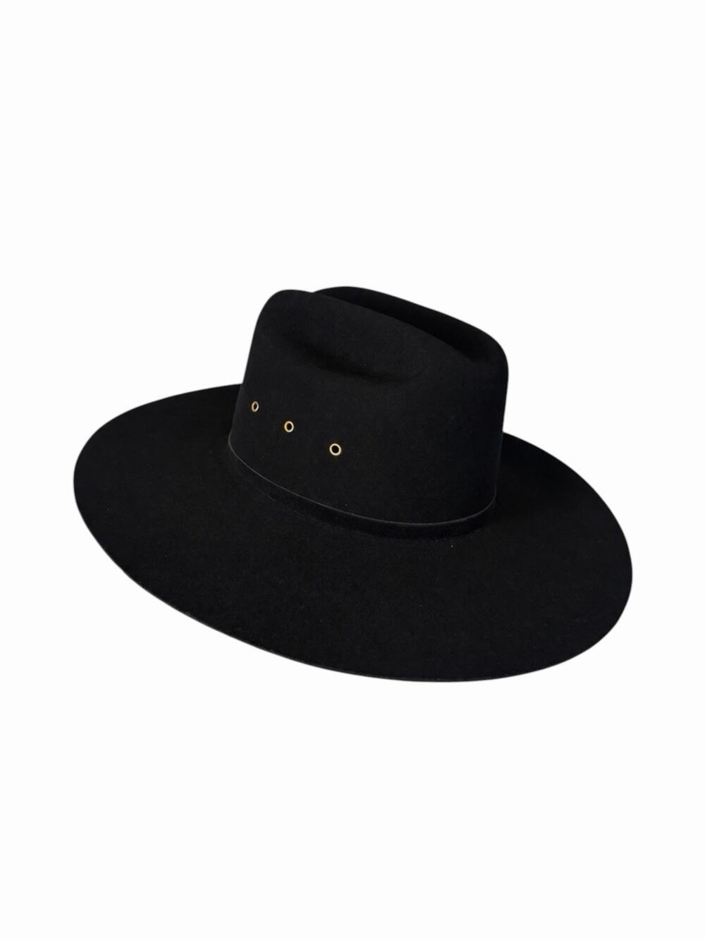 Eddy Bros. Men's 7 1/8 Black Felt Lined Satin Lined Cowboy Hat Made In USA VGUC